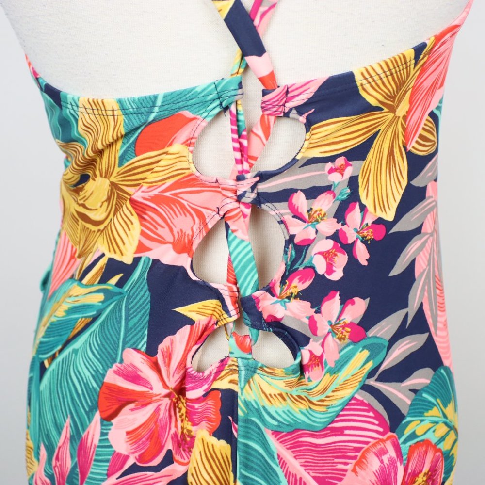 Kona Sol Womens 16W Tropical Low Back One Piece Swimsuit - Picture 3 of 5